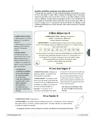 Nombres et calcul au cycle 2 (6) / Le calcul mental au CP