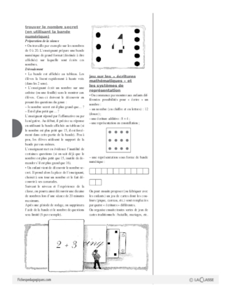 Nombres et calculs (2) / Grands domaines d'activités