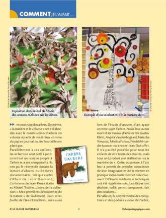 Notre projet sur l’arbre allie sciences et arts