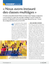 Nous avons instauré des classes multiâges