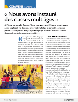 Nous avons instauré des classes multiâges