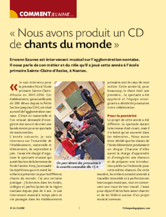 Nous avons produit un CD de chants du monde