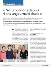 Nous publions depuis 4 ans un journal d'école