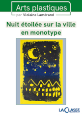 Nuit étoilée sur la ville en monotype