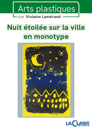 Nuit étoilée sur la ville en monotype