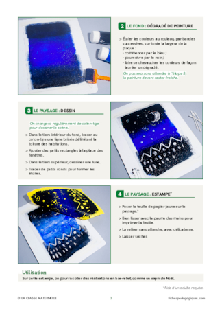 Nuit étoilée sur la ville en monotype