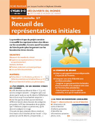 Opération coccinelles (2) Recueil des représentations initiales