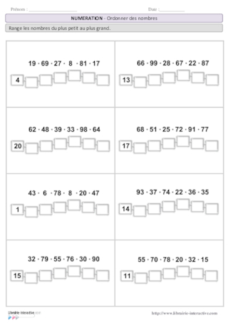 Ordonner des nombres