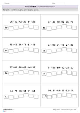 Ordonner des nombres