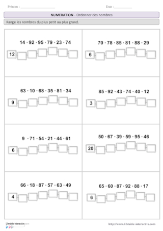 Ordonner des nombres