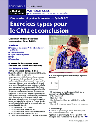 Organisation et gestion de données au Cycle 3 (3)