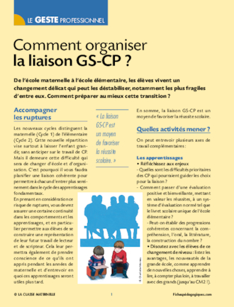 Organiser la liaison GS-CP