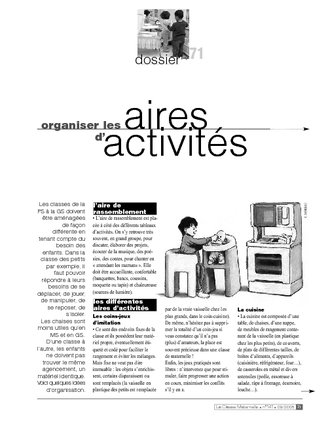 Organiser les aires d'activités