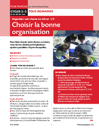 Organiser une chasse au trésor (Cycle 3)