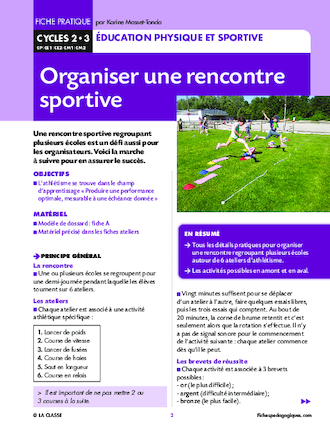 Organiser une rencontre sportive