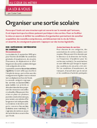 Organiser une sortie scolaire