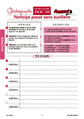 Orthographe CM. Les accords ~ Docs en stock