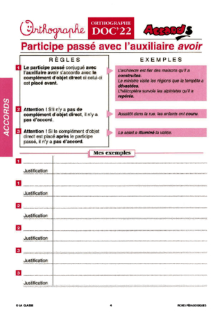 Orthographe CM. Les accords ~ Docs en stock