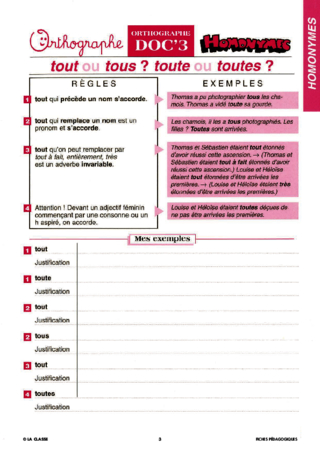 Orthographe CM. Les homonymes ~ Docs en stock