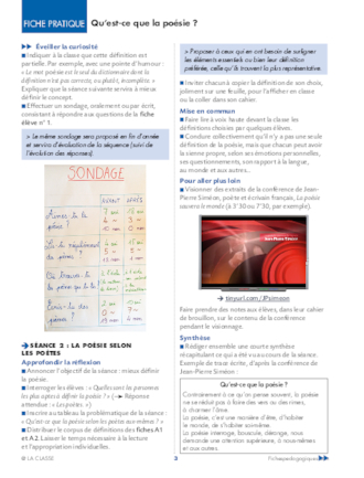 Parcours poétique au Cycle 3