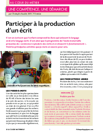 Participer à la production d’un écrit