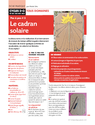 Pas à pas (5) Le cadran solaire