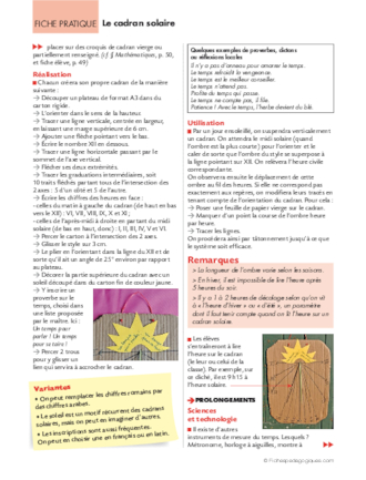 Pas à pas (5) Le cadran solaire