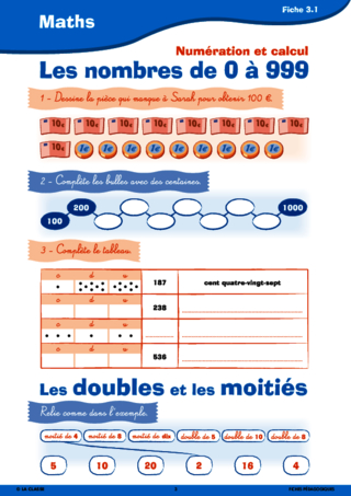 Passerelle CE1 CE2 numération calcul