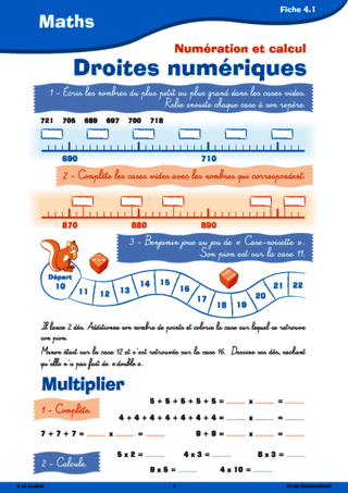 Passerelle CE1 CE2 numération calcul