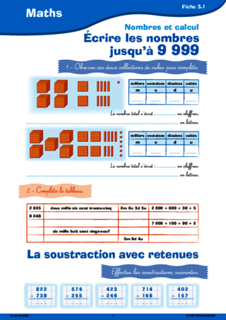 Passerelle CE2 CM1 numération et calcul