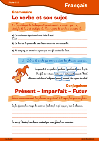 Conjugaison - Français (CM1/CM2/SEGPA) - FichesPédagogiques.com