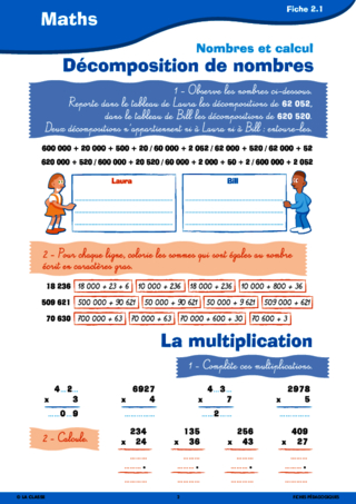 Passerelle CM1 CM2 numération et calcul