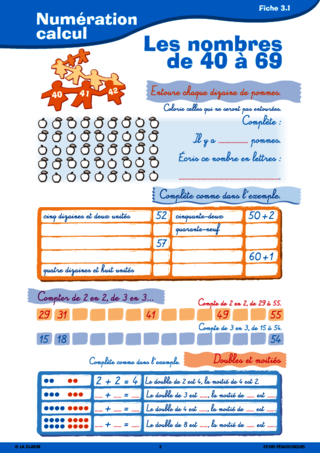 Passerelle CP CE1 numération calcul