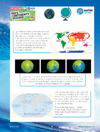 Pays, continents, océans