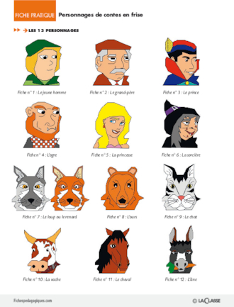 Personnages de contes en frise