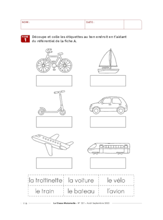 Petites activités sur les moyens de transports