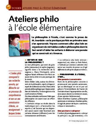 Philo à l'école élémentaire