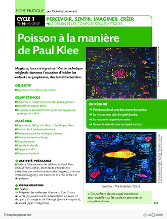 Poisson A La Maniere De Paul Klee Fichespedagogiques Com