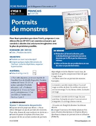 Portraits de monstres