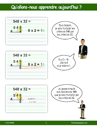 Poser une multiplication à deux chiffres