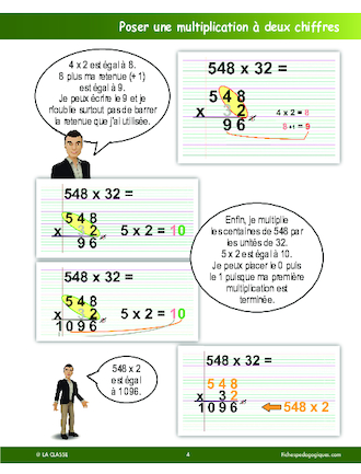 Poser une multiplication à deux chiffres