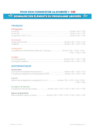 Pour bien commencer la journée - 5ème série