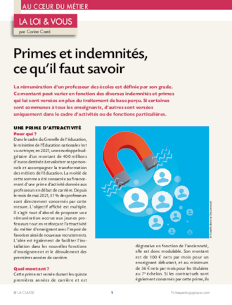 Primes et indemnités, ce qu'il faut savoir