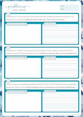 Problèmes dans l'espace
