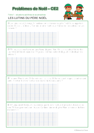 Problèmes de Noël CE2