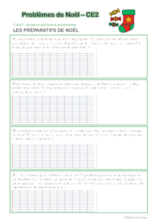 Problèmes de Noël CE2