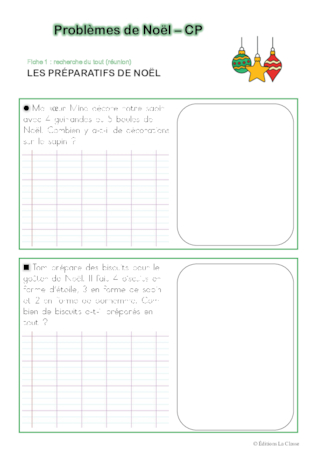 Problèmes de Noël CP