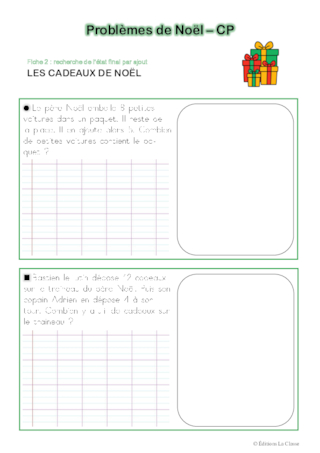 Problèmes de Noël CP
