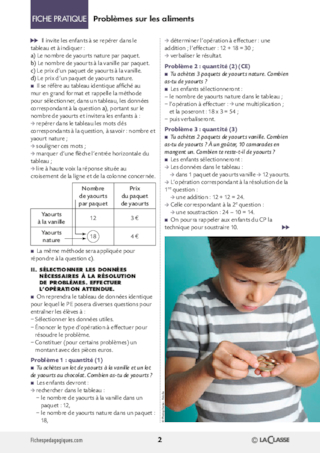 Problèmes sur les aliments