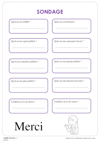 Production écrite - Sondage